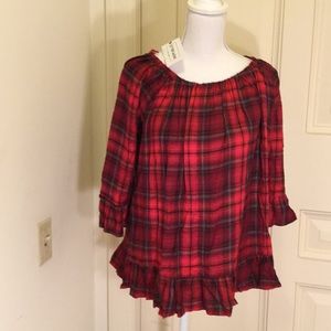 For The Republic Plaid Top
